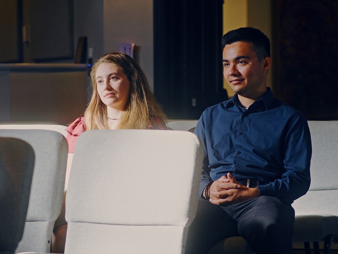 Two students during the blessing