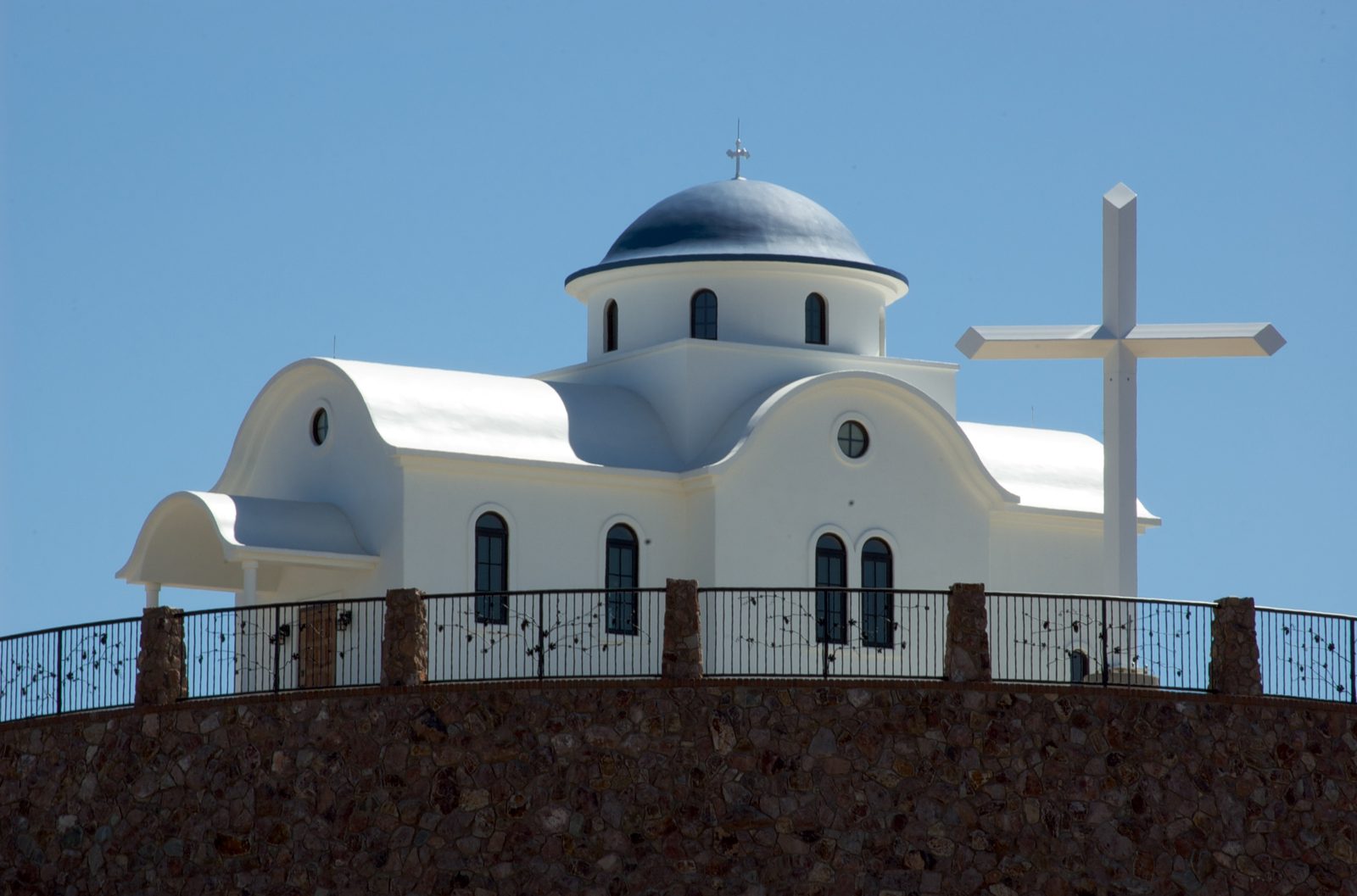 A chapel of St. Anthony's Greek Orthodox Monastery in the Sonoran desert near Florence, Arizona